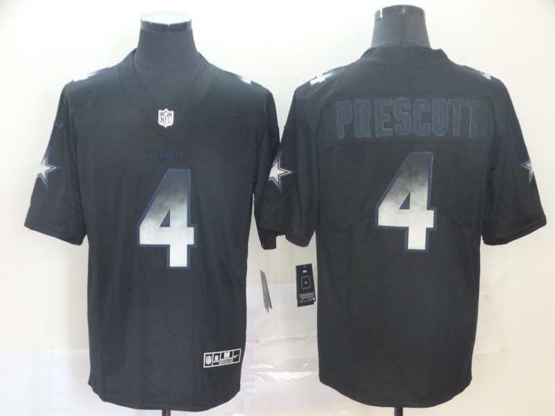 Cowboys 4 Dak Prescott Black Arch Smoke Vapor Untouchable Limited Jersey