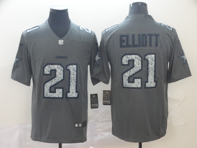 Cowboys 21 Ezekiel Elliott Gray Camo Vapor Untouchable Limited Jersey