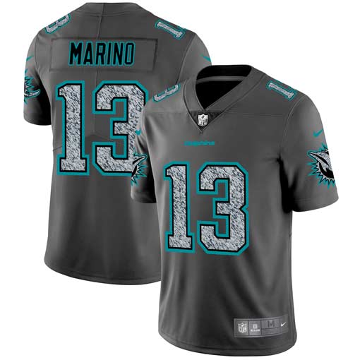 Nike Dolphins 13 Dan Marino Gray Camo Vapor Untouchable Limited Jersey