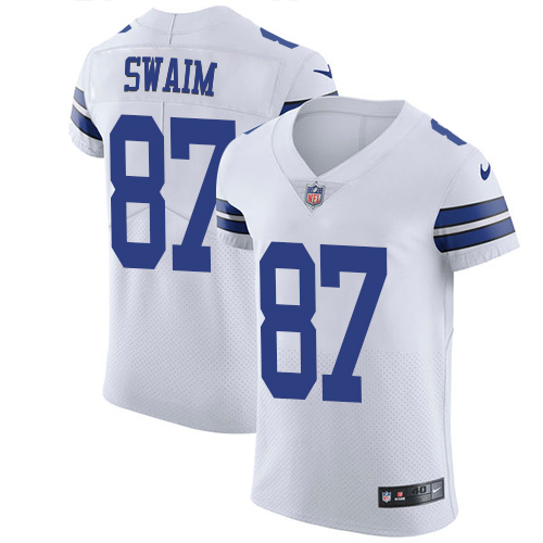 Nike Cowboys #87 Geoff Swaim White Men's Stitched NFL Vapor Untouchable Elite Jersey