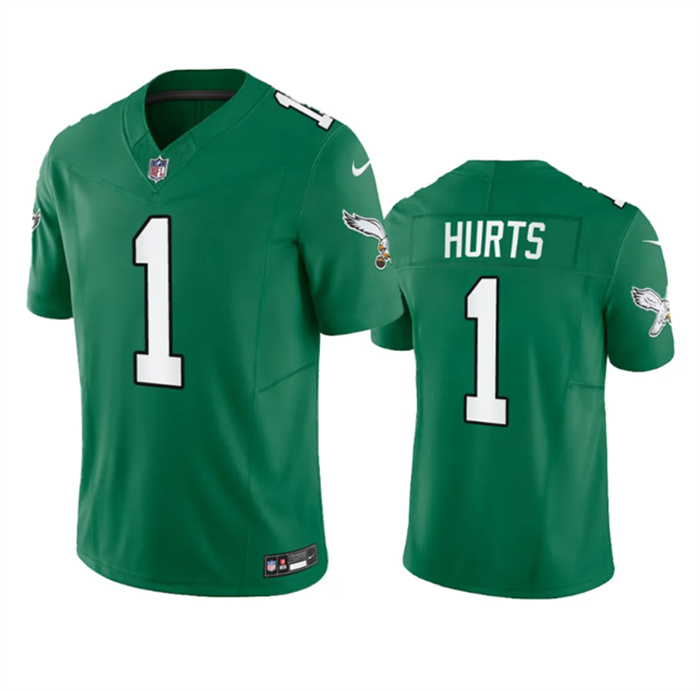 Men Philadelphia Eagles #1 Jalen Hurts Green 2023 F.U.S.E. Stitched Football Jersey