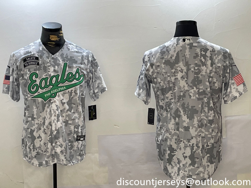 Men's Philadelphia Eagles big logo 2024 F.U.S.E Arctic Camo Salute To Service Limited Stitched Jersey 18