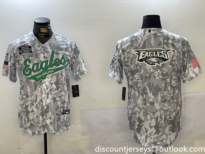 Men's Philadelphia Eagles big logo 2024 F.U.S.E Arctic Camo Salute To Service Limited Stitched Jersey 5