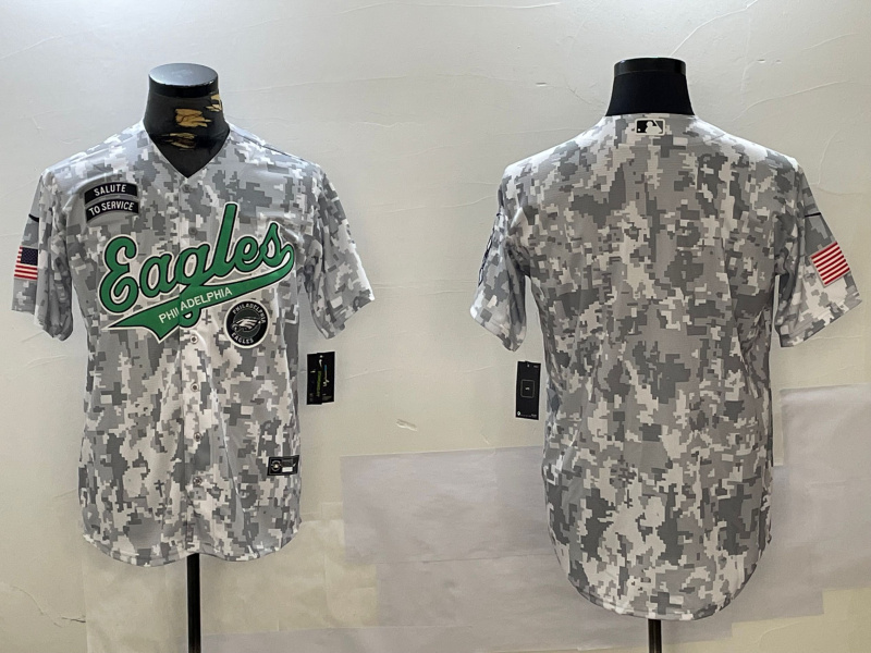 Men's Philadelphia Eagles big logo 2024 F.U.S.E Arctic Camo Salute To Service Limited Stitched Jersey 16