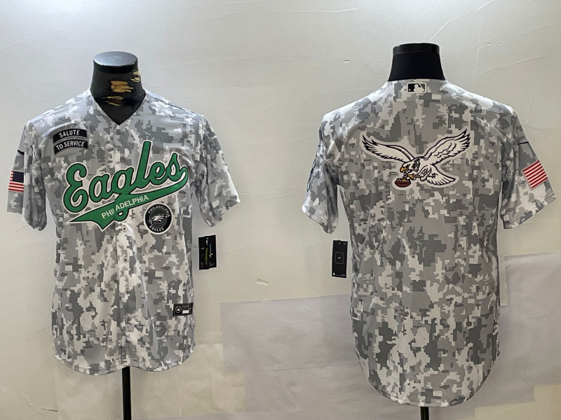 Men's Philadelphia Eagles big logo 2024 F.U.S.E Arctic Camo Salute To Service Limited Stitched Jersey 7