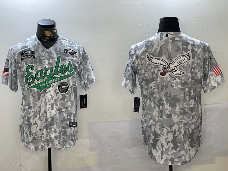 Men's Philadelphia Eagles big logo 2024 F.U.S.E Arctic Camo Salute To Service Limited Stitched Jersey 6