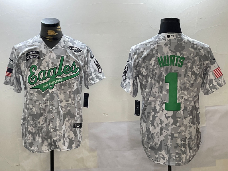 Men's Philadelphia Eagles #1 Jalen Hurts Arctic Camo Salute To Service Limited Stitched Jersey