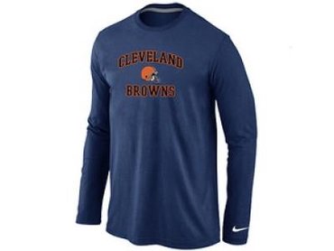 NEW Cleveland Browns Heart & Soul Long Sleeve T-Shirt D.Blue