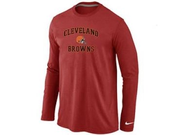 NEW Cleveland Browns Heart & Soul Long Sleeve T-Shirt RED