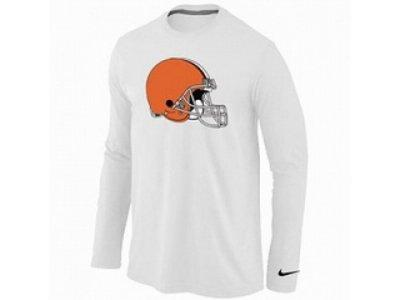 NEW Cleveland Browns Logo Long Sleeve T-Shirt WHITE