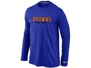 NEW Cleveland Browns Authentic font Long Sleeve T-Shirt blue