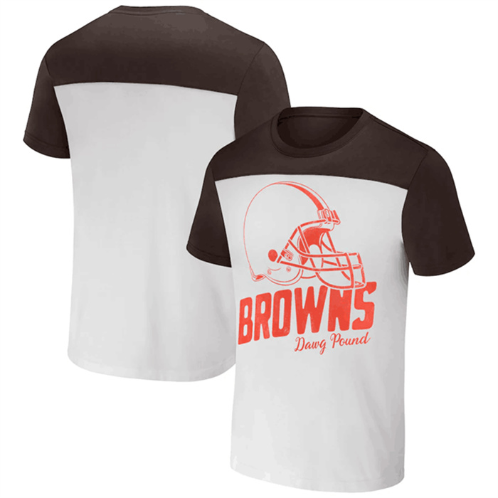 Men's Cleveland Browns Cream Brown X Darius Rucker Collection Colorblocked T-Shirt