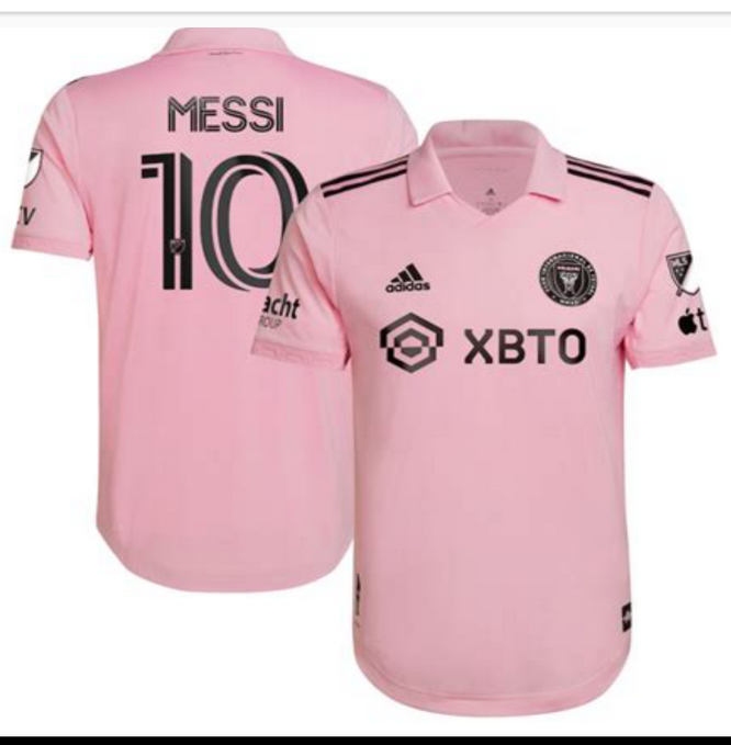 Men's Lionel Messi Miami soccer jersey pink